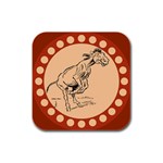 Naughty donkey Rubber Square Coaster (4 pack)