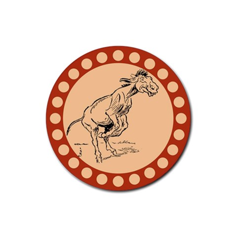 Naughty donkey Rubber Round Coaster (4 pack) from ArtsNow.com Front