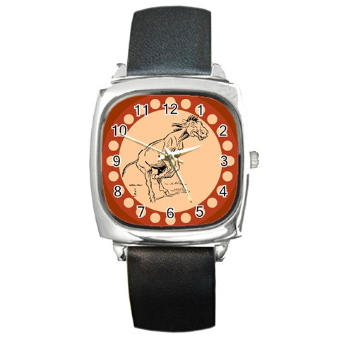 Naughty donkey Square Metal Watch from ArtsNow.com Front