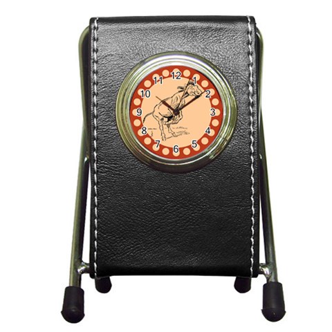 Naughty donkey Pen Holder Desk Clock from ArtsNow.com Front