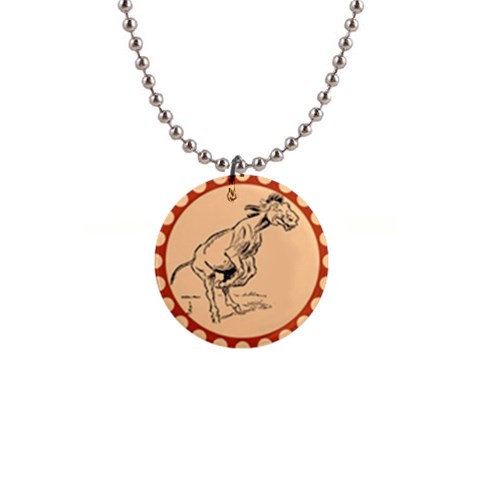 Naughty donkey 1  Button Necklace from ArtsNow.com Front