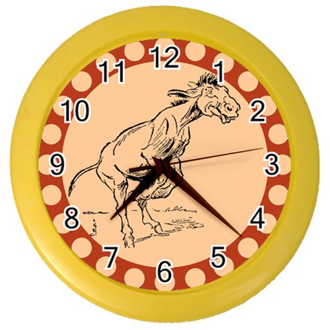 Naughty donkey Color Wall Clock from ArtsNow.com Front