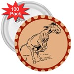 Naughty donkey 3  Button (100 pack)