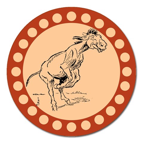 Naughty donkey Magnet 5  (Round) from ArtsNow.com Front