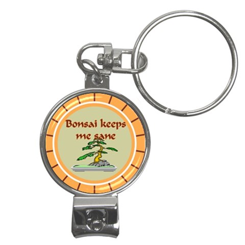 bonsai 9 Nail Clippers Key Chain from ArtsNow.com Front