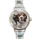 Beagle Round Italian Charm Watch