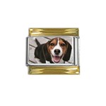 Beagle Gold Trim Italian Charm (9mm)