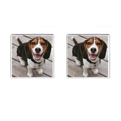 Beagle Cufflinks (Square) from ArtsNow.com Front(Pair)