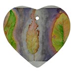 Standing leaves Watercolor 11 x 15 Ornament (Heart)