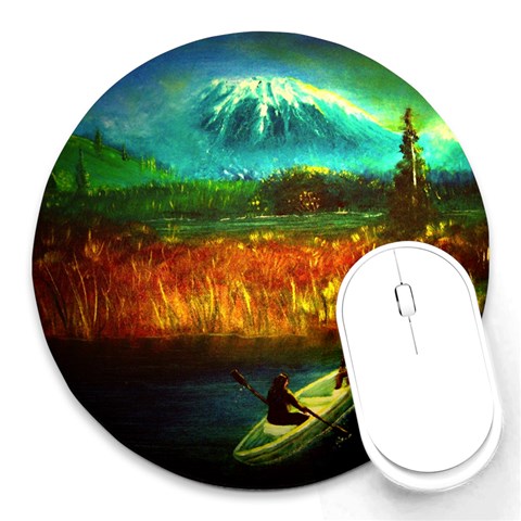Boat Round Mousepad from ArtsNow.com Front