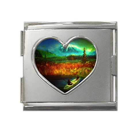 Boat Mega Link Heart Italian Charm (18mm) from ArtsNow.com Front