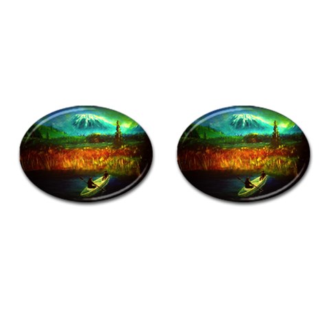 Boat Cufflinks (Oval) from ArtsNow.com Front(Pair)