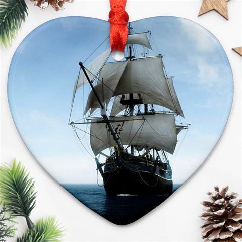 BattleShip Ornament (Heart) from ArtsNow.com Front