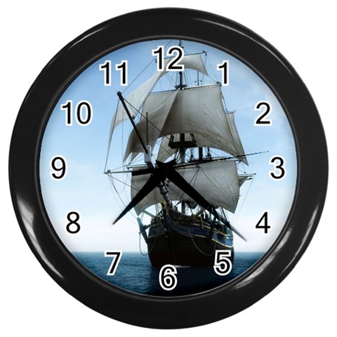 BattleShip Wall Clock (Black) from ArtsNow.com Front