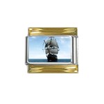 BattleShip Gold Trim Italian Charm (9mm)