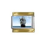 BattleShip Gold Trim Italian Charm (9mm)