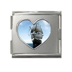 BattleShip Mega Link Heart Italian Charm (18mm)