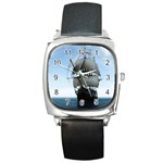 BattleShip Square Metal Watch