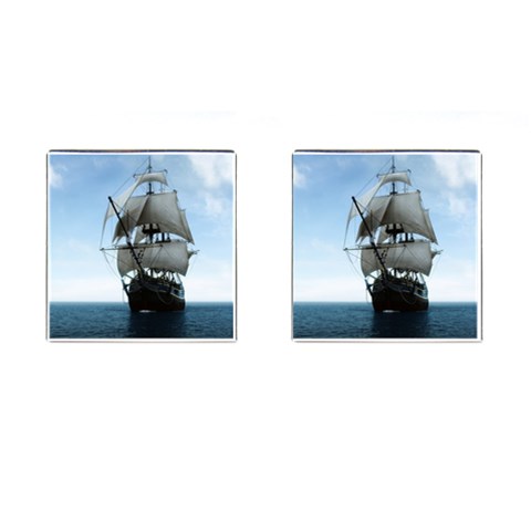 BattleShip Cufflinks (Square) from ArtsNow.com Front(Pair)