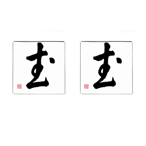 Kung Fu Cufflinks (Square) from ArtsNow.com Front(Pair)