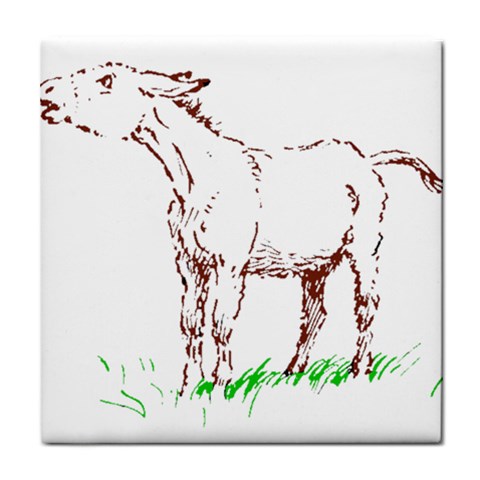 Donkey 7 Tile Coaster from ArtsNow.com Front