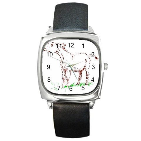 Donkey 7 Square Metal Watch from ArtsNow.com Front