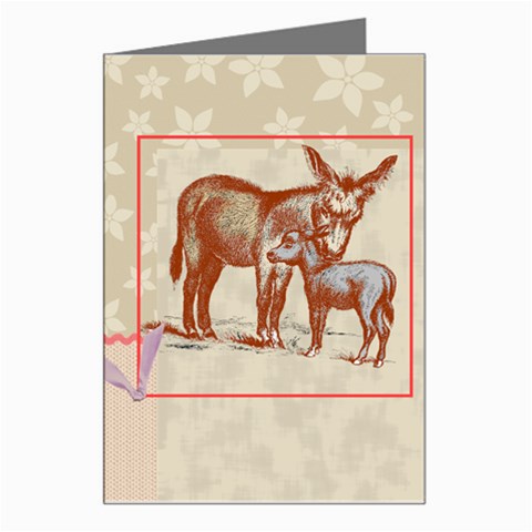 Donkey 9 Greeting Card from ArtsNow.com Left