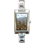 Mountain Scenery Rectangular Italian Charm Watch