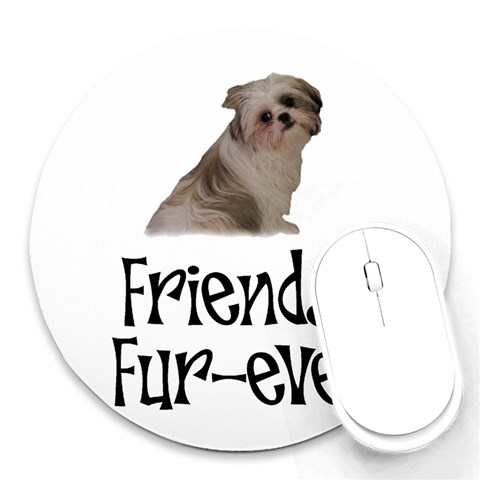 Shih Tzu friends Round Mousepad from ArtsNow.com Front