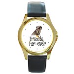 Shih Tzu friends Round Gold Metal Watch