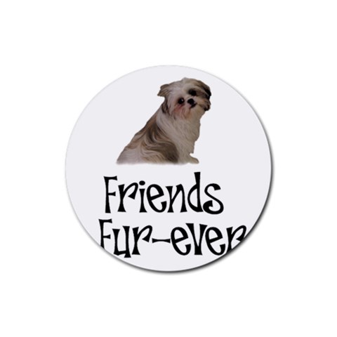 Shih Tzu friends Rubber Coaster (Round) from ArtsNow.com Front
