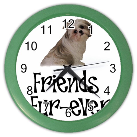 Shih Tzu friends Color Wall Clock from ArtsNow.com Front