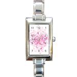 White Love Rectangular Italian Charm Watch