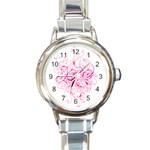 White Love Round Italian Charm Watch