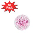 White Love 1  Mini Button (10 pack) 