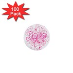 White Love 1  Mini Button (100 pack) 