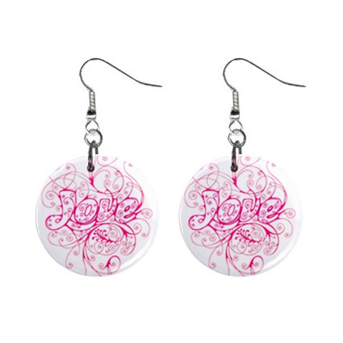 White Love 1  Button Earrings from ArtsNow.com Front