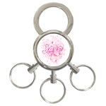 White Love 3-Ring Key Chain