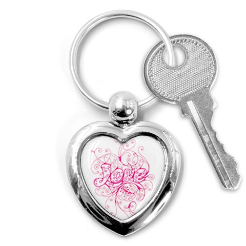 White Love Key Chain (Heart) from ArtsNow.com Front