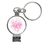 White Love Nail Clippers Key Chain