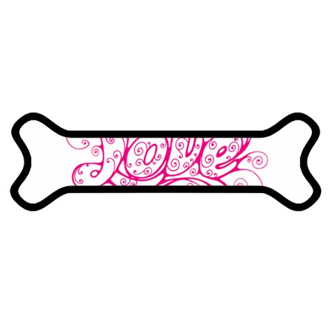 White Love Magnet (Dog Bone) from ArtsNow.com Front