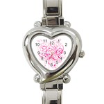 White Love Heart Italian Charm Watch