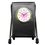 White Love Pen Holder Desk Clock