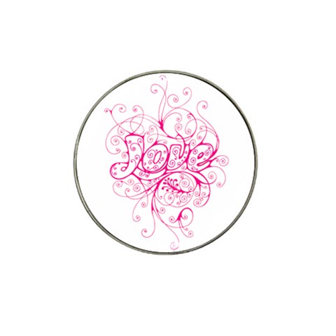 White Love Hat Clip Ball Marker (4 pack) from ArtsNow.com Front