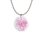 White Love 1  Button Necklace