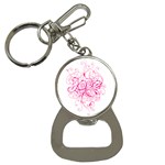 White Love Bottle Opener Key Chain