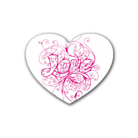 White Love Heart Coaster (4 pack) from ArtsNow.com Front