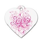 White Love Dog Tag Heart (One Side)