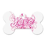 White Love Dog Tag Bone (One Side)