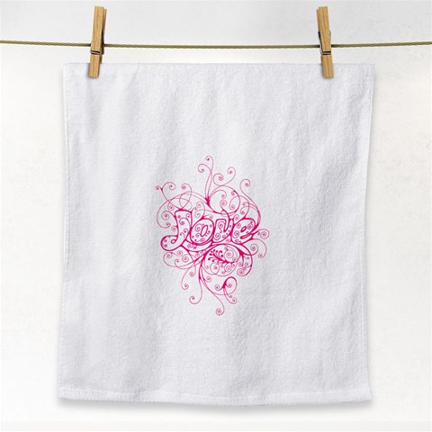 White Love Face Towel from ArtsNow.com Front
